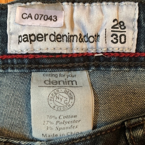 Paper Denim & Cloth Dark Wash Slim Straight Stretch Men's Jeans 28x30 - Picture 3 of 6